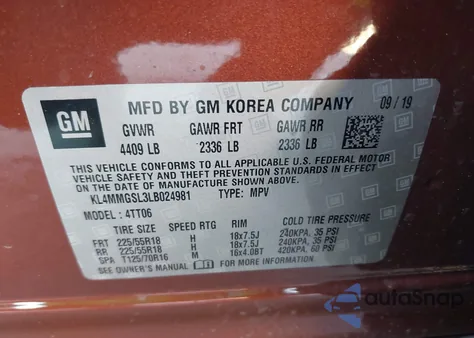 2020 Buick Encore Gx Awd Essence from USA, damaged, VIN KL4MMGSL3LB024981